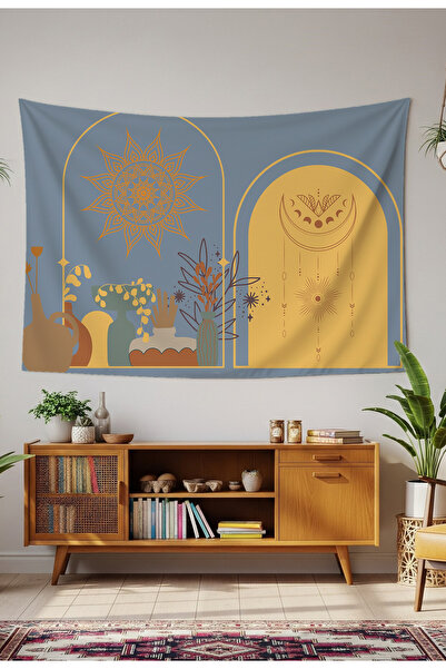 GREENDECOR Mandala Leaf Flower Minimalist Bohemian Wallcloth Carpet Wall Art ...