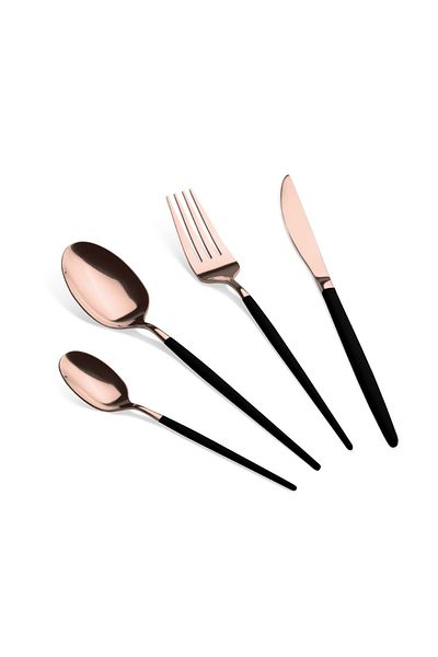 Berlinger Haus 24-piece Cutlery Set, 6 People, Glossy Rose With Matte Black Bh 3073