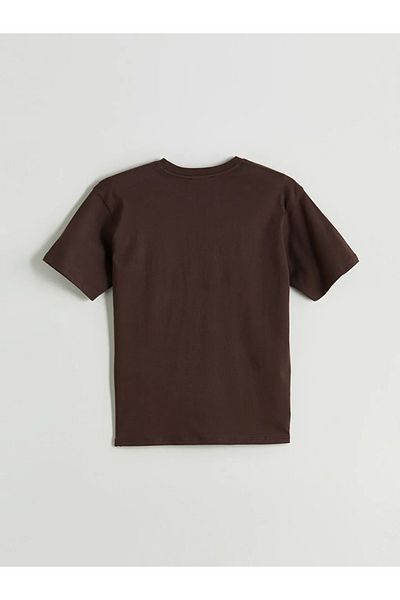 LC Waikiki Lcw Vision Brown Crew Neck Printed Oversize Women's T-Shirt