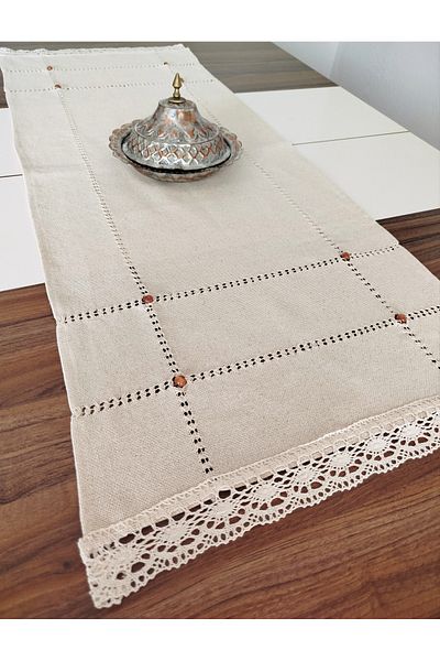 denizli hatırası Țesătură Buldan Cendire, lucrată manual, cu mărgele de cafea, 50x105 cm