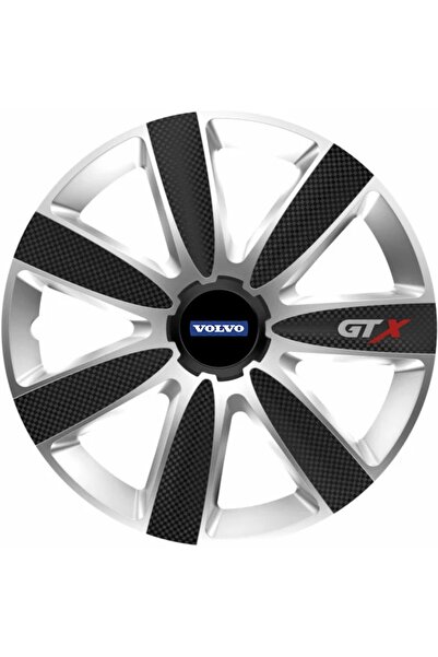 OEM Set de 4 capace de jantă din carbon GTX gri-negru R16, pentru Volvo