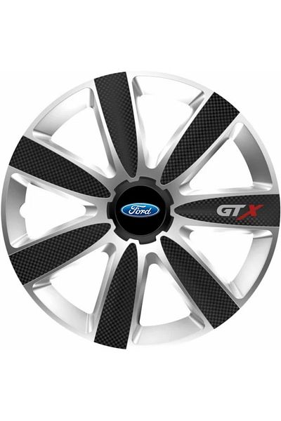 OEM Set de 4 capace pentru jante GTX Carbon Gri-Negru R17, pentru Ford