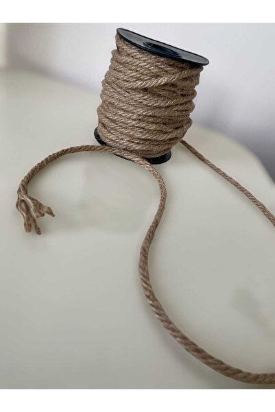 hobidaşım Hasır Jüt Halat İp Kordon 5 mm 20 Metre Doğal Rulo İp | Süsleme, Pa...
