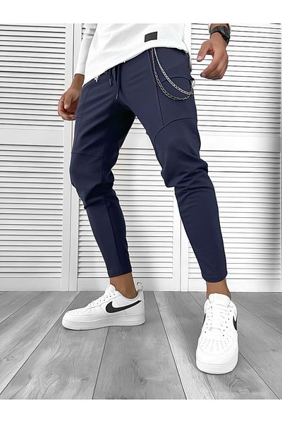 dehaine Men's cotton sweatpants, 12108, navy blue