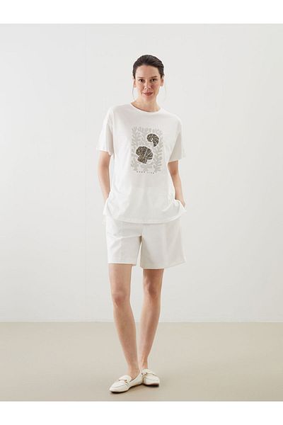 LC Waikiki New Season Crew Neck Printed Women's T-Shirt - S5Fq18Z8