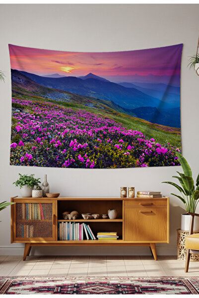 GREENDECOR Landscape Highland Mountain Flower Wallcloth Wall Tapestry Wall Ar...