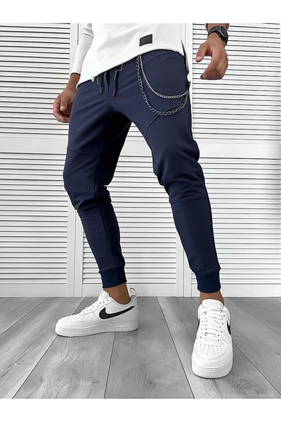 dehaine Men's cotton sweatpants, 12113, navy blue