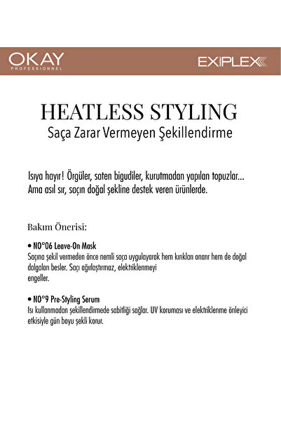 EXIPLEX Nº6 LEAVE-ON MASK 100ml + Nº9 PRE-STYLING SERUM 100ml BAĞ ONARICI 2'Lİ BAKIM SETİ