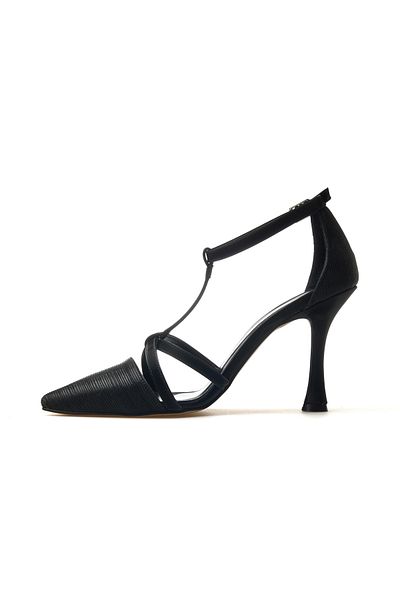 YAŞAR KAŞLI Women's Thin Heeled Shoes 25Y Ykşk-8334 Z Black