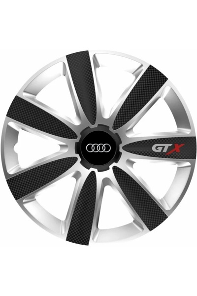 OEM Set de 4 capace pentru jante GTX Carbon Gri-Negru R17, pentru Audi