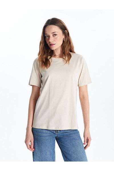 LC Waikiki   Beige Crew Neck Women's T-Shirt