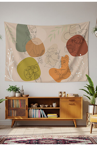 GREENDECOR Leaf Flower Minimalist Bohemian Wallcloth Carpet Wall Art Wall Dec...