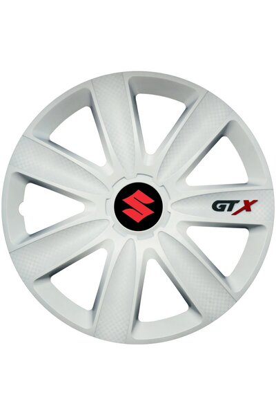 Autohelix MSA Set de 4 capace de jantă GTX albe R15, compatibile cu Suzuki