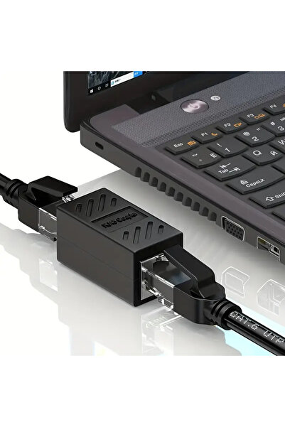 Vwin İnternet Kablosu Uzatma Aparatı Ethernet RJ45 Jak Ekler Birleştirir Cat5 Cat6 Gigabit (1 Adet)