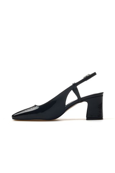 YAŞAR KAŞLI Women's Thick Heeled Casual Shoes 25Y Ykşk-8342 Z Black Patent Leather