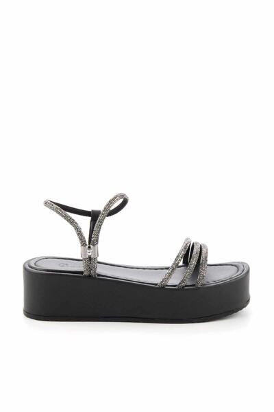 Bambi Schwarze Platin-Damensandalen K05197222209
