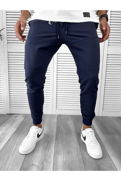 dehaine Men's cotton sweatpants, 12110, navy blue