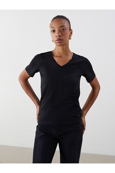 LC Waikiki Γυναικείο μπλουζάκι LCW V-Neck 2 τεμαχίων