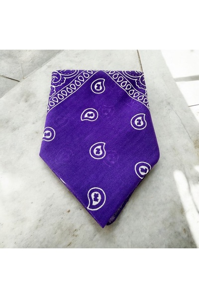 ALS Tasarım Dünyası Μωβ έθνικ μοτίβο 100% Koton Bandana