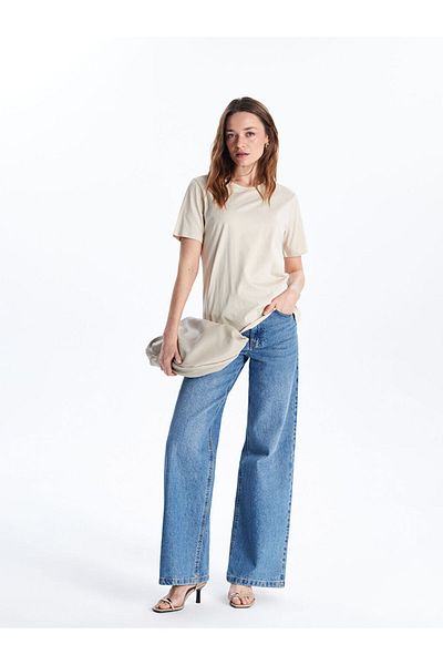 LC Waikiki   Beige Crew Neck Women's T-Shirt