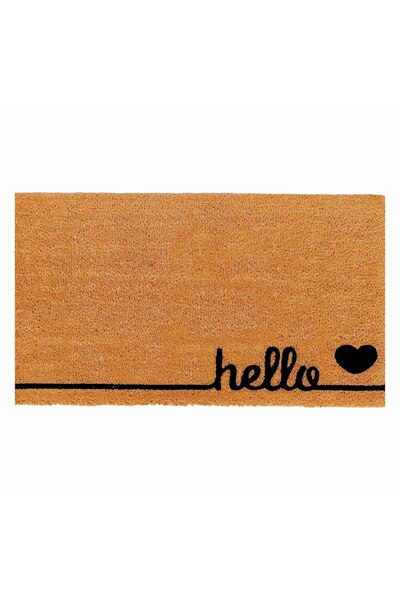 OPTIM DEKO Entrance Mat, Coconut Fiber and Rubber, Deco Hello - 60x40 cm