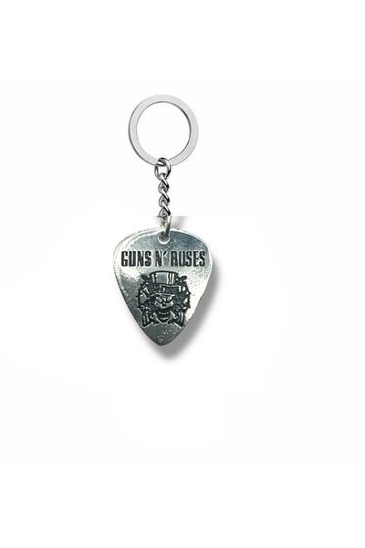 Herşey Nota Guns N' Roses Pen Keychain – Double Sided Rock Hand Pointed Metal Unisex Accessory