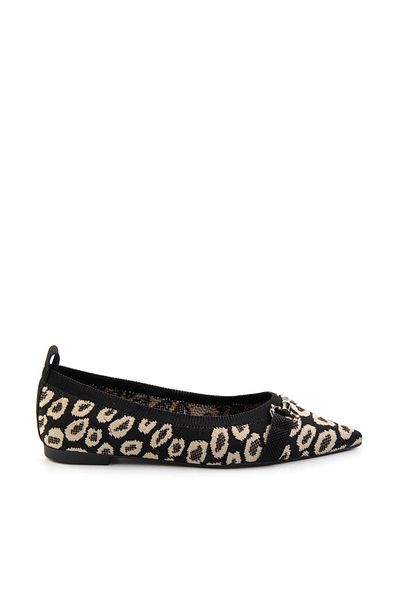 Bambi Black Leopard Women's Ballerina Ballerina K01327058282