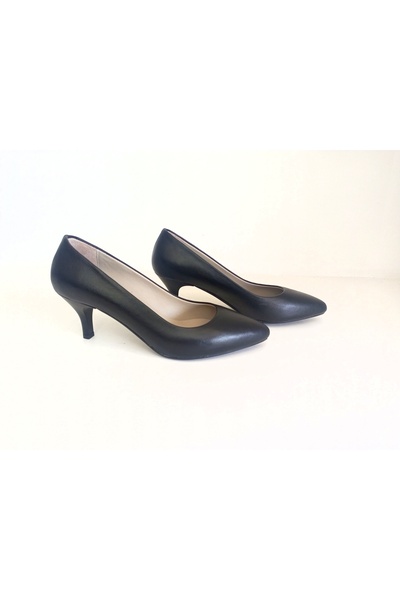Crista Hakiki Deri 5 cm Topuklu Stiletto