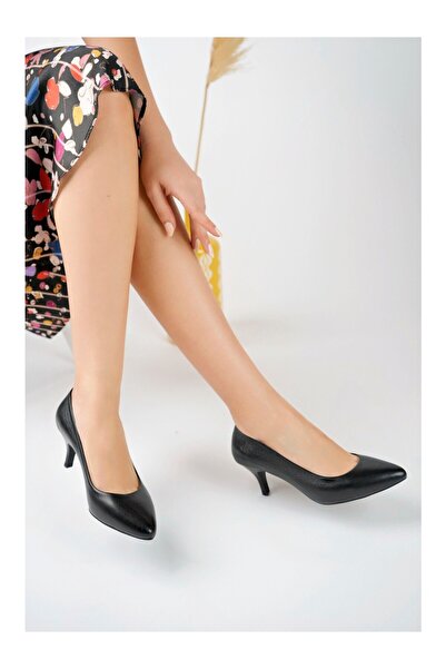 Crista Hakiki Deri 5 cm Topuklu Stiletto