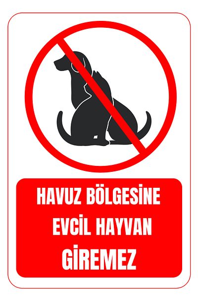 Girl Power 35 X 50 the Pool Area Is Off Limits to Pets Foil Printing Sticker Warning Sign