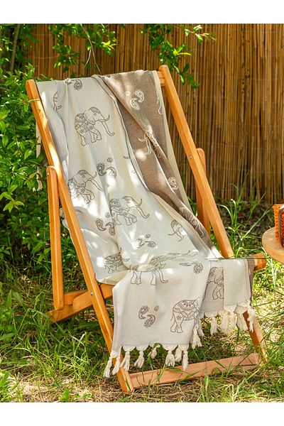 LC Waikiki LCW Prosop de plajă Peshtemal pentru femei cu ciucuri 90x160 cm
