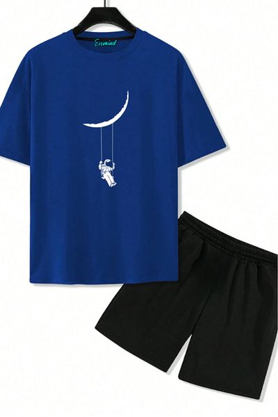 artı4 Swinging Astronaut Printed Unisex Shorts T-Shirt Set
