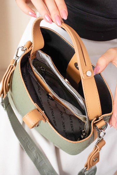 Just Polo Women's Long Cross Strap 3 Compartment Shoulder & Hand Bag