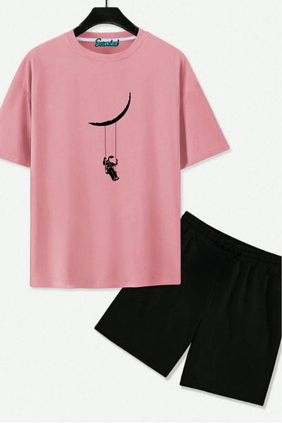 SevMode Swinging Astronaut Printed Unisex Shorts T-Shirt Set