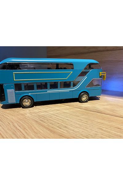 liss çarşı Classic Double Deck Bus Metal Sound Light Doors Open and Pull Drop 100% Giant Bus