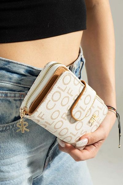 çantamgelsin White Women's Wallet with Coin and Card Compartments