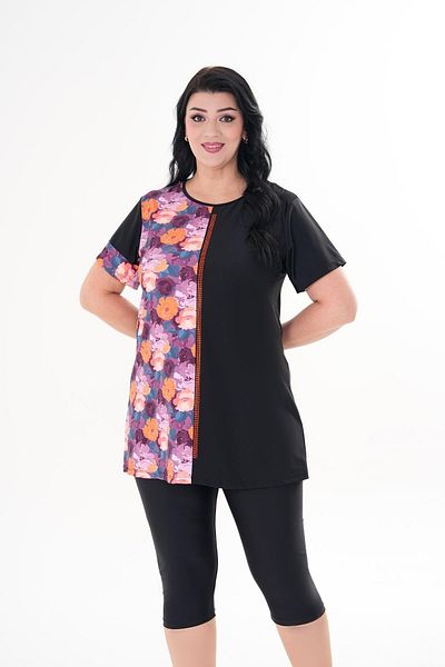 Paleys Mayo Large Size Semi-Covered Swimsuit Nilsu Black