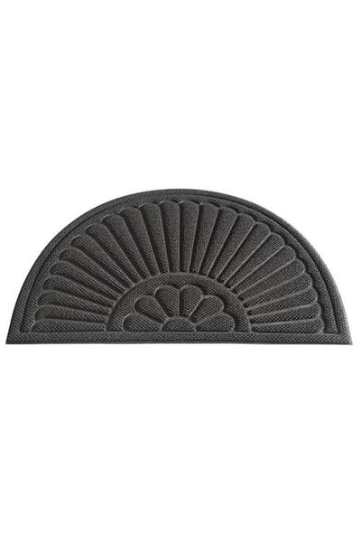 OPTIM DEKO Entrance Mat, Durable, Rubber and Polypropylene, Semicircle, DM03, Gray, 90 x 60 cm