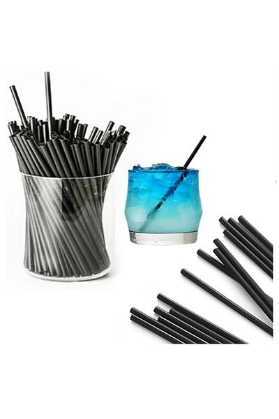 Adin Short Cocktail Straw 300Pcs 14cm Bristle Straw and Cocktail Strainer Bar Strainer Set