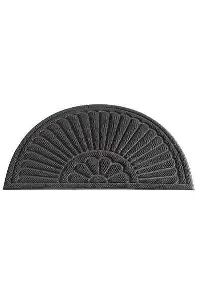 OPTIM DEKO Entrance Mat, Durable, Rubber and Polypropylene, Semicircle, DM03, Gray, 90 x 60 cm