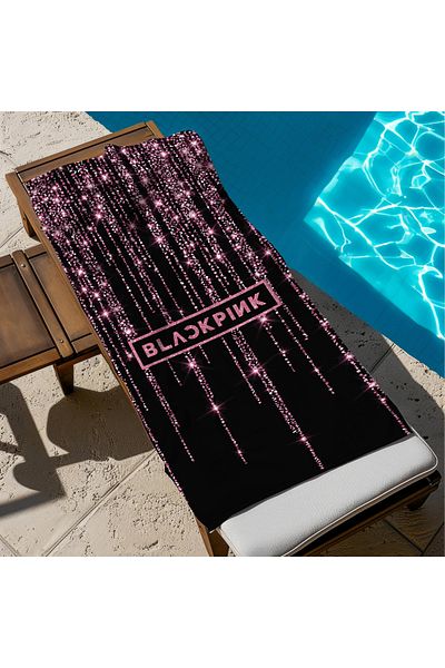 hediyechy Black Pink Pink Themed Beach Towel