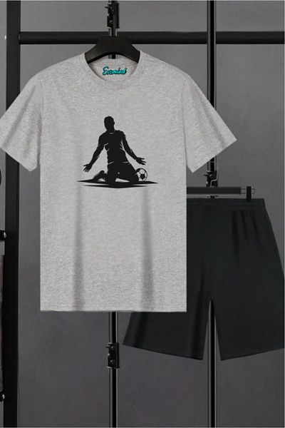 Evomind Σετ μπλουζάκι με στάμπα ποδοσφαιριστή Unisex