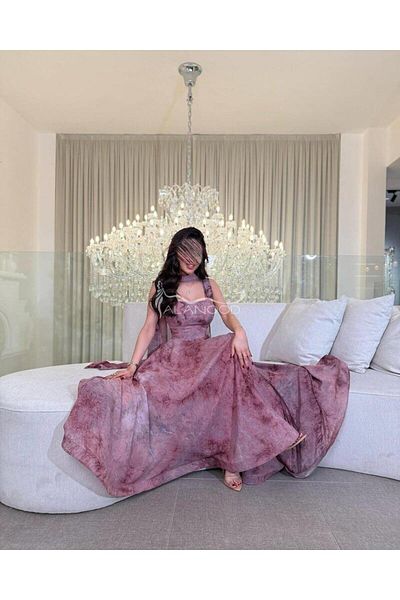 ALANOOD FASHION Ariam dress with a charming and elegant floral pattern, with a luxurious feminine design