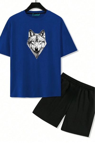 SevMode Wolf Printed Unisex Shorts T-Shirt Set