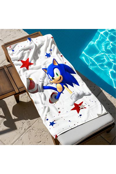 hediyechy Gift Bedding Sonic Power Tema Beach Towel