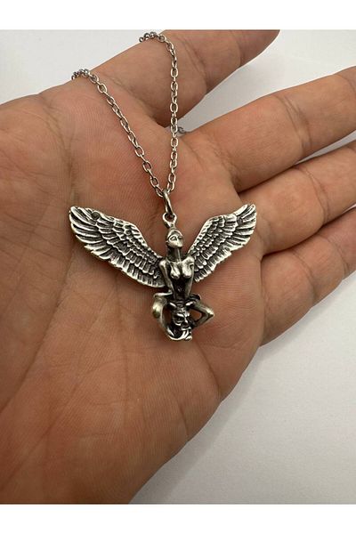 Herşey Nota Unisex Metal Necklace with Skull Hunter Demon Figure – 60 cm Chain