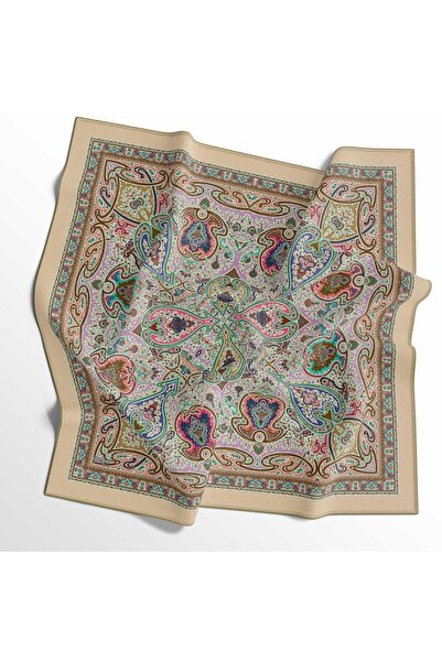 İpekal Eșarfă din bumbac moale - 05404-1926 90 x 90 Verde - Violet 23