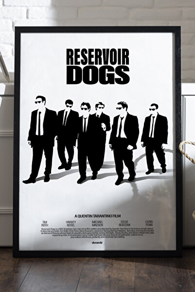 Duvarda Poster cu rame din lemn negru cu câini de rezervor, pictură murală de...