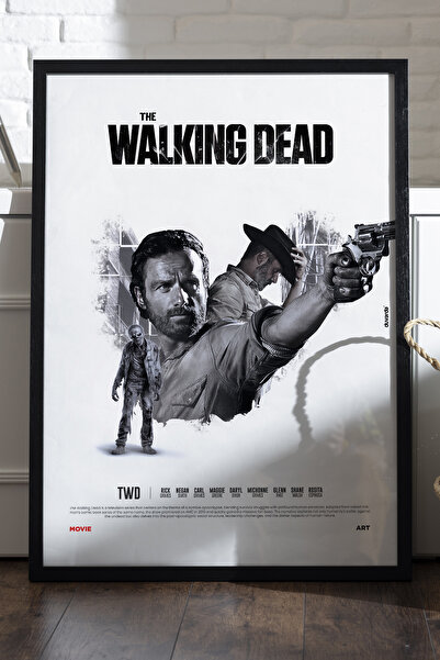 Duvarda The Walking Dead Siyah Ahşap Çerçeveli Poster, Dizi Duvar Tablosu