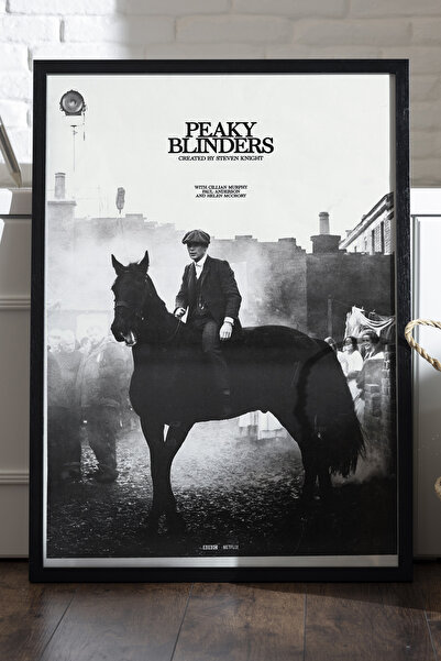 Duvarda Peaky Blinders Siyah Ahşap Çerçeveli Poster, Dizi Duvar Tablosu